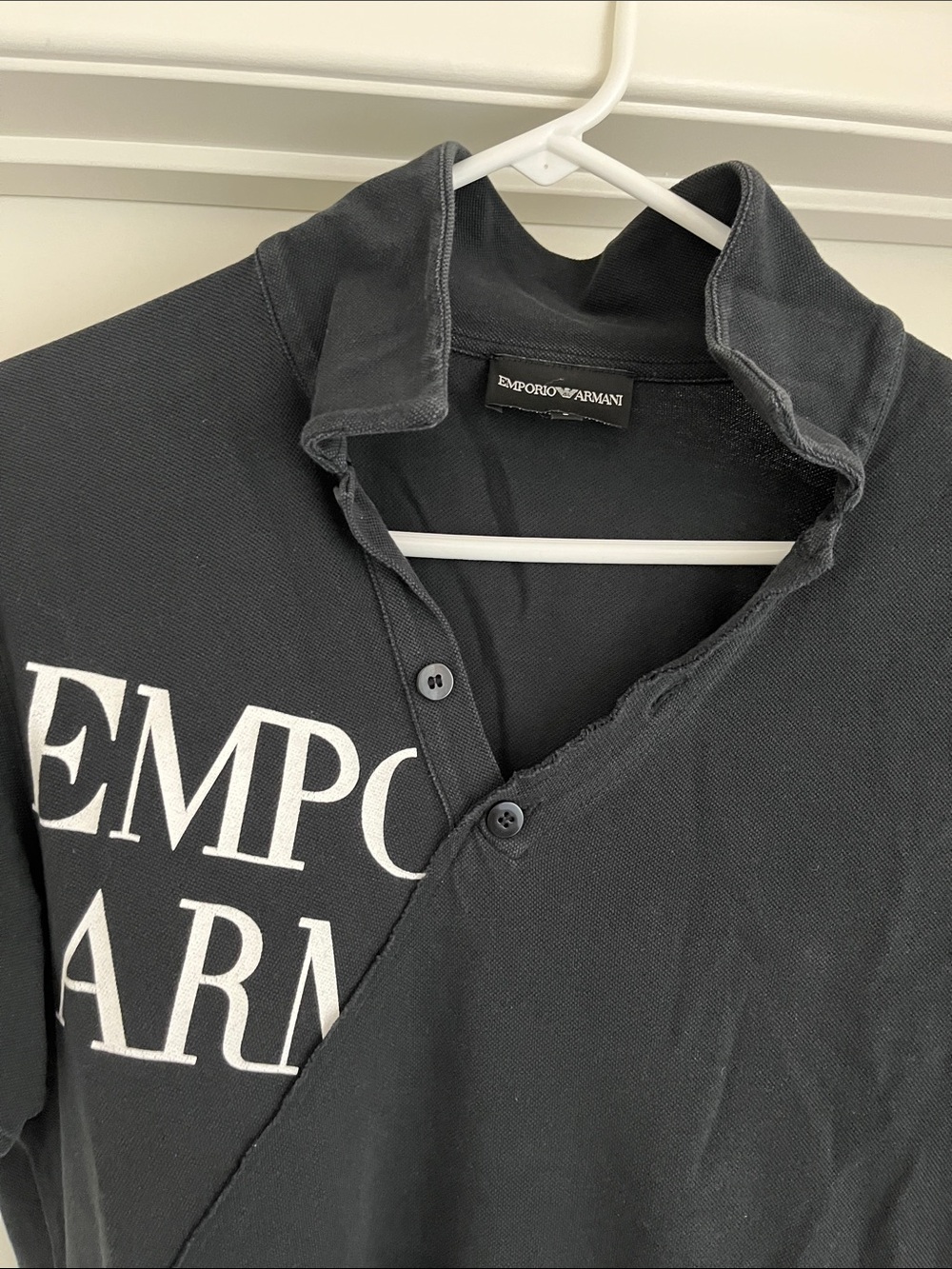 Emporio Armani Black Polo with White Bold Logo
